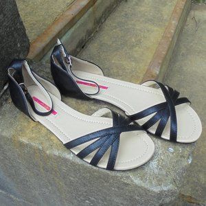 C Label Ankle Strap Flats